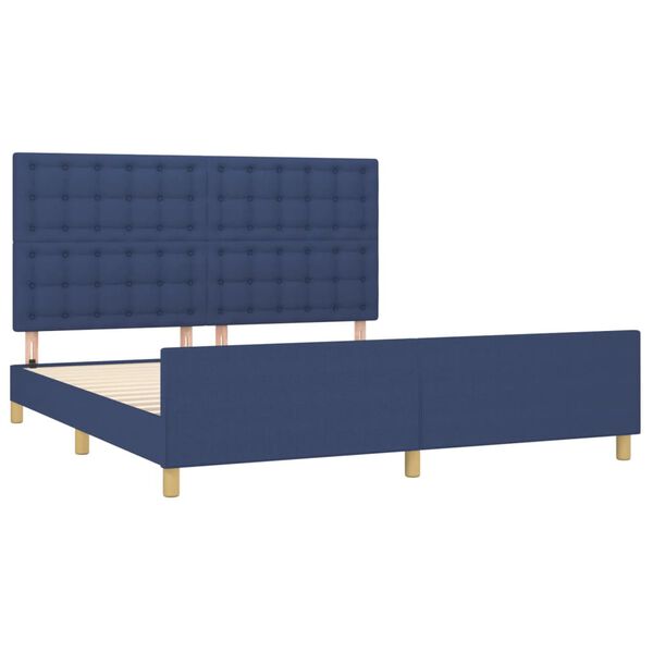 vidaXL Bedframe met hoofdeinde stof blauw 180x200 cm