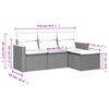 vidaXL 4-delige Loungeset met kussens poly rattan beige