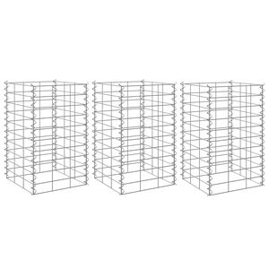 vidaXL Gabion plantenbakken 3 st verhoogd 30x30x50 cm ijzer