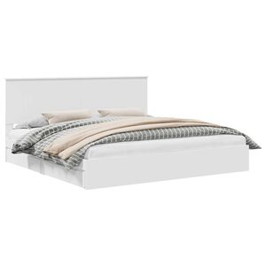 vidaXL Opslag bed met hoofdeinde Wit 200 x 200 cm Bewerkt hout
