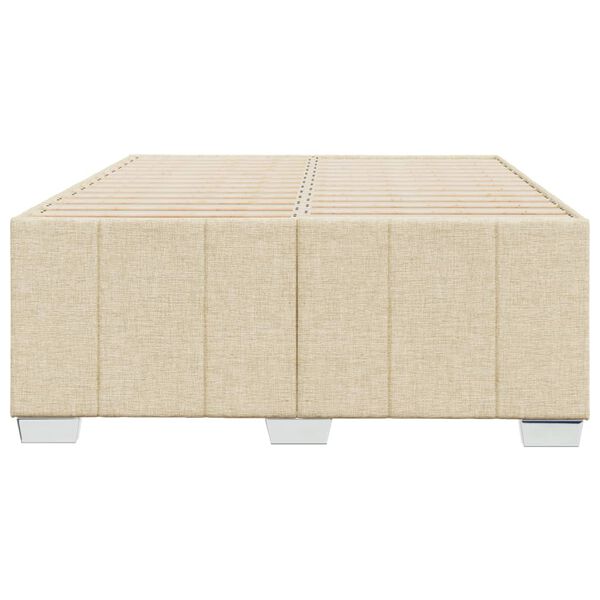 vidaXL Bedframe zonder matras 120x190 cm stof cr&egrave;mekleurig