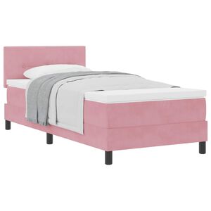 vidaXL Boxspringbed met matras Roze 100 x 200 cm Fluweel