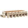 vidaXL 17-delige Tuinset met kussens poly rattan beige