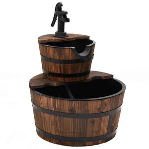 vidaXL Waterfontein met pomp 44,5x44,5x58 cm massief vurenhout