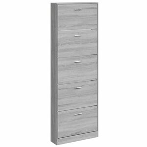 vidaXL Schoenenkast 59x17x169 cm bewerkt hout grijs sonoma eikenkleur