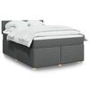 vidaXL Boxspring met matras stof donkergrijs 160x200 cm