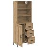 vidaXL Hoge kast Artisan Eiken 69,5 x 34 x 180 cm Bewerkt hout