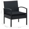 vidaXL 4-delige Loungeset met kussens poly rattan zwart