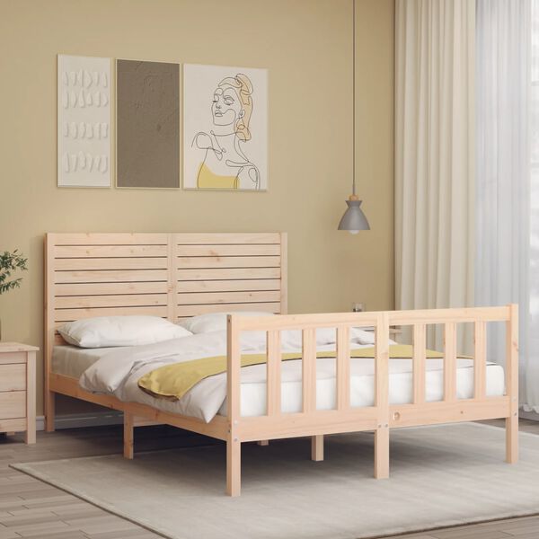 vidaXL Bedframe zonder matras massief grenenhout 140x200 cm