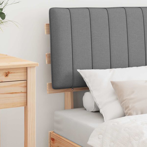 vidaXL Bedframe met Gevoerd Hoofdgedeelte Lichtgrijs 80 x 200 cm