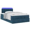 vidaXL Bed poef met matras en LED's 120x190 cm fluweel donkerblauw