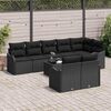 vidaXL Tuin Sofa Set met opslag 9 pcs Zwart poly rattan