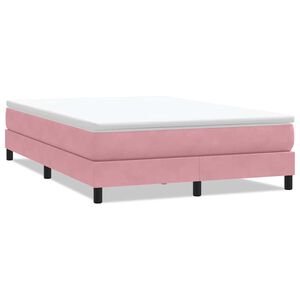 vidaXL Boxspring zonder matras fluweel roze 140x210 cm