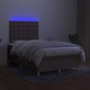 vidaXL Boxspring met matras en LED stof taupe 120x190 cm