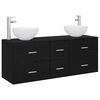 vidaXL Badkamerkastenset 3 st Zwart eiken 49,5 x 41 x 64,5 cm