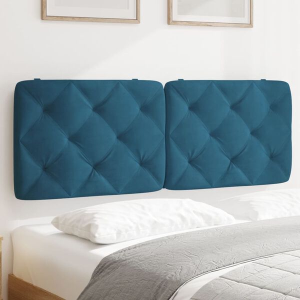 vidaXL Hoofdbordkussen 120 cm fluweel blauw