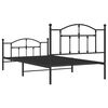 vidaXL Bedframe met hoofd- en voeteneinde metaal zwart 100x200 cm