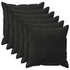 vidaXL Kussensloop 6 pcs HOUTEN Zwart 65 x 65 cm Fluweel