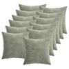 vidaXL Kussensloop 12 st HEERLEN Groen 40 x 40 cm Chenille Stof