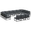 vidaXL Tuinbankenset 13 st Zwart Aluminium