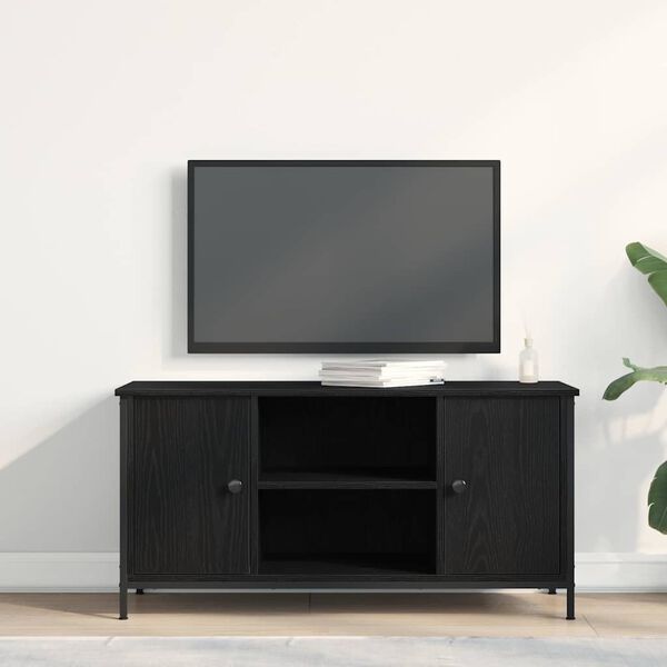 vidaXL TV-kast Zwart eiken 100 x 40 x 50 cm Bewerkt hout