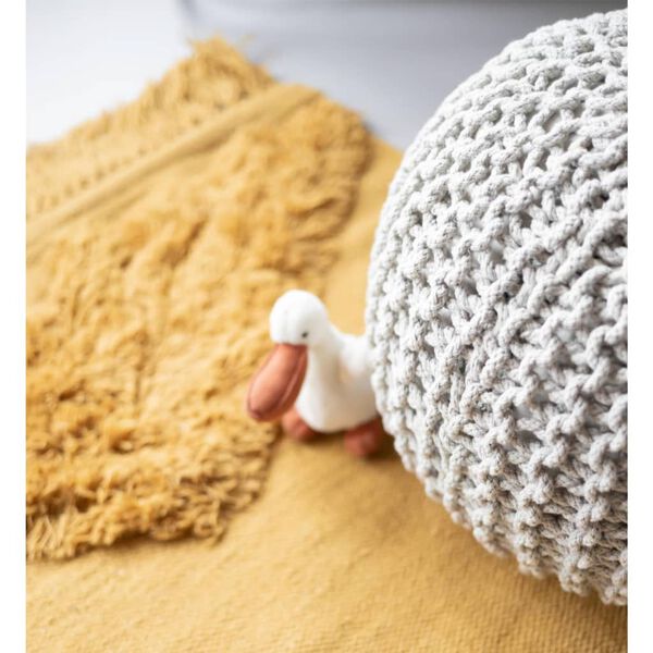 KidsDepot Poef Bundy 40x32 cm katoen grijs