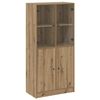 vidaXL Hoge kast met deuren 68x37x142 cm bewerkt hout artisanaal eiken