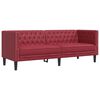 vidaXL 3-delige Loungeset Chesterfield-stijl kunstleer wijnrood