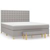vidaXL Boxspring met matras stof lichtgrijs 160x200 cm