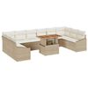vidaXL Tuin Eetset met kussen met kussen 11 pcs Beige en Cr&egrave;me