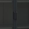 vidaXL Hoge kast 80x35x135 cm staal en gehard glas zwart