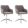 vidaXL Eetkamerstoelen draaibaar 2 st stof taupe