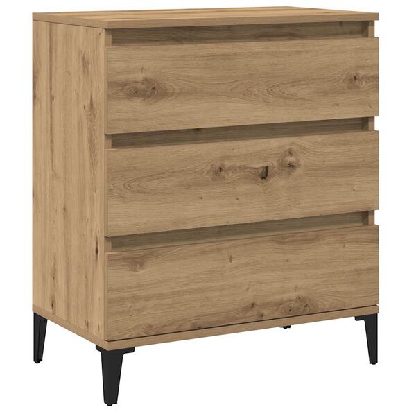 vidaXL Dressoir 60x35x70 cm bewerkt hout artisanaal eikenkleur