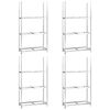 vidaXL Bandenrekken 3-laags 4 st 110x40x200 cm staal zilverkleurig