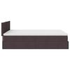 vidaXL Bed poef met matras en LED's 140x190 cm stof donkerbruin