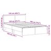 vidaXL Bedframe Zwart Eiken 193 x 125 x 70 cm Bewerkt hout