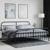 vidaXL Bedframe met hoofd- en voeteneinde metaal zwart 200x200 cm
