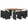 vidaXL 9-delige Tuinset poly rattan zwart