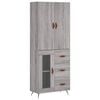 vidaXL Hoge kast 69,5x34x180 cm bewerkt hout grijs sonoma eikenkleurig