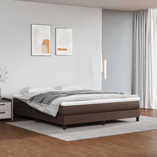 vidaXL Boxspring bed kunstleer bruin 180x200 cm