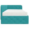 vidaXL Hoekbedframe met matras Turquoise 90 x 190 cm Fluweel