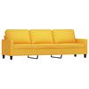 vidaXL 3-delige Loungeset met kussens stof lichtgeel
