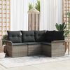 vidaXL Tuin Sofa Set met kussen 4 pcs Grijs poly rattan