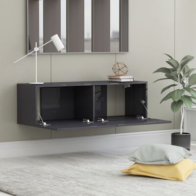 vidaXL Tv-meubel 100x30x30 cm bewerkt hout hoogglans grijs