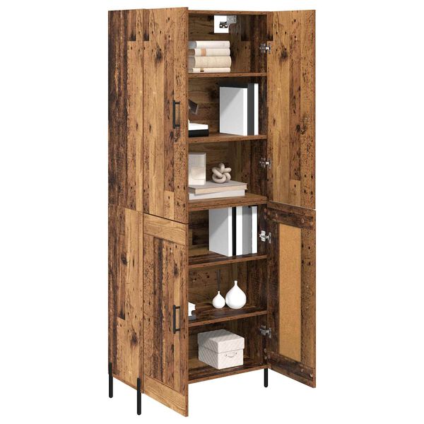 vidaXL Highboard Oud Hout 69,5 x 34 x 180 cm Bewerkt hout