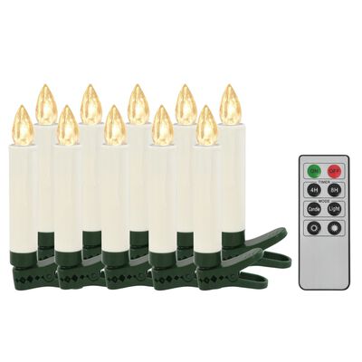 vidaXL LED-kaarsen draadloos met afstandsbediening 10 st warmwit
