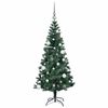 vidaXL Kunstmatig Voorverlicht Kerstboom Groen 150 cm PVC en Metaal