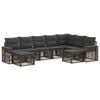 vidaXL Tuinbankenset 9 pcs Grijs en Donkergrijs poly rattan