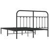 vidaXL Bedframe met hoofdbord metaal zwart 140x200 cm