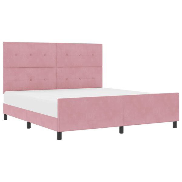 vidaXL Boxspringbed met hoofdeinde Roze 180 x 200 cm Fluweel